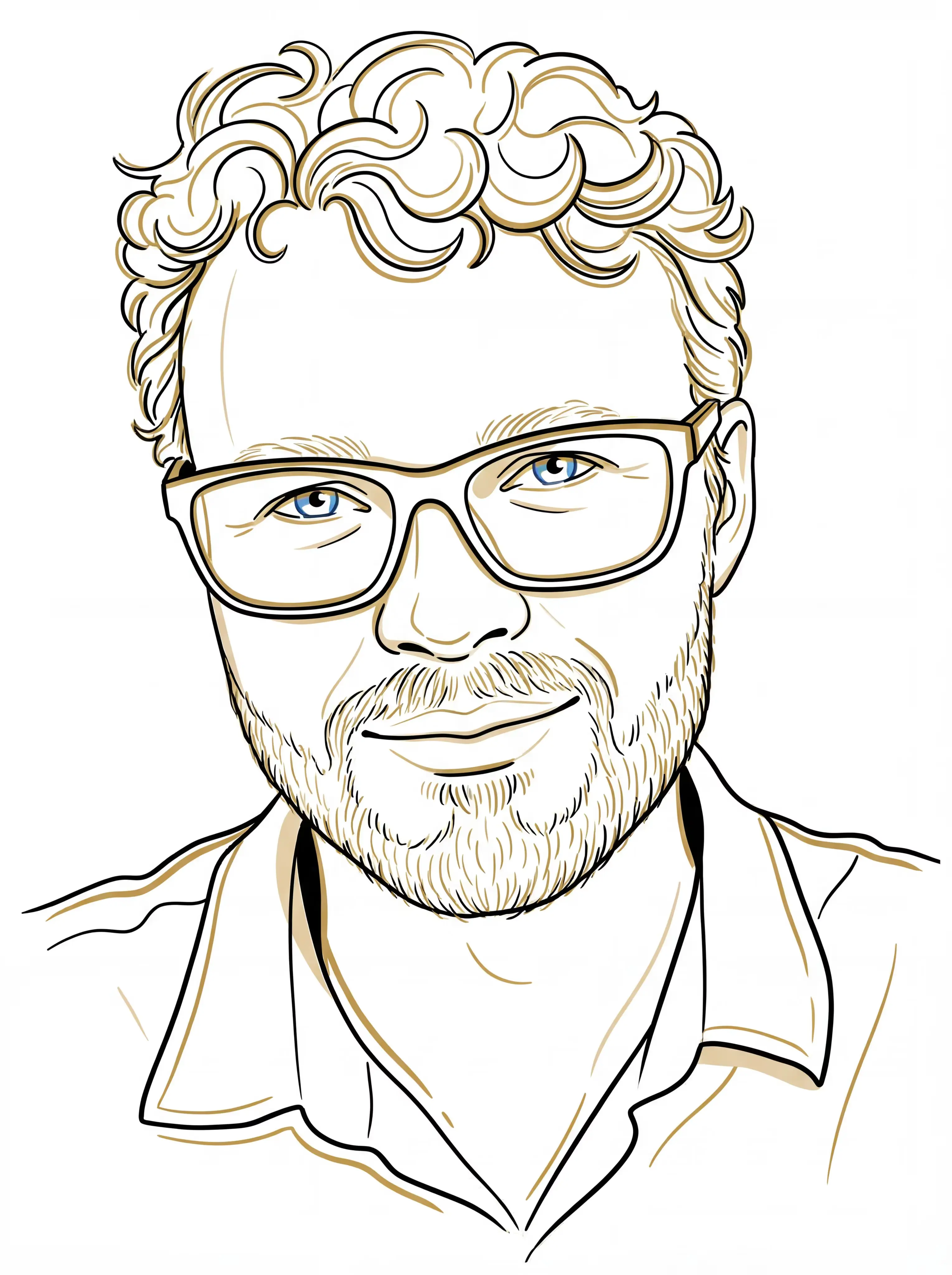 Ben line drawing headshot