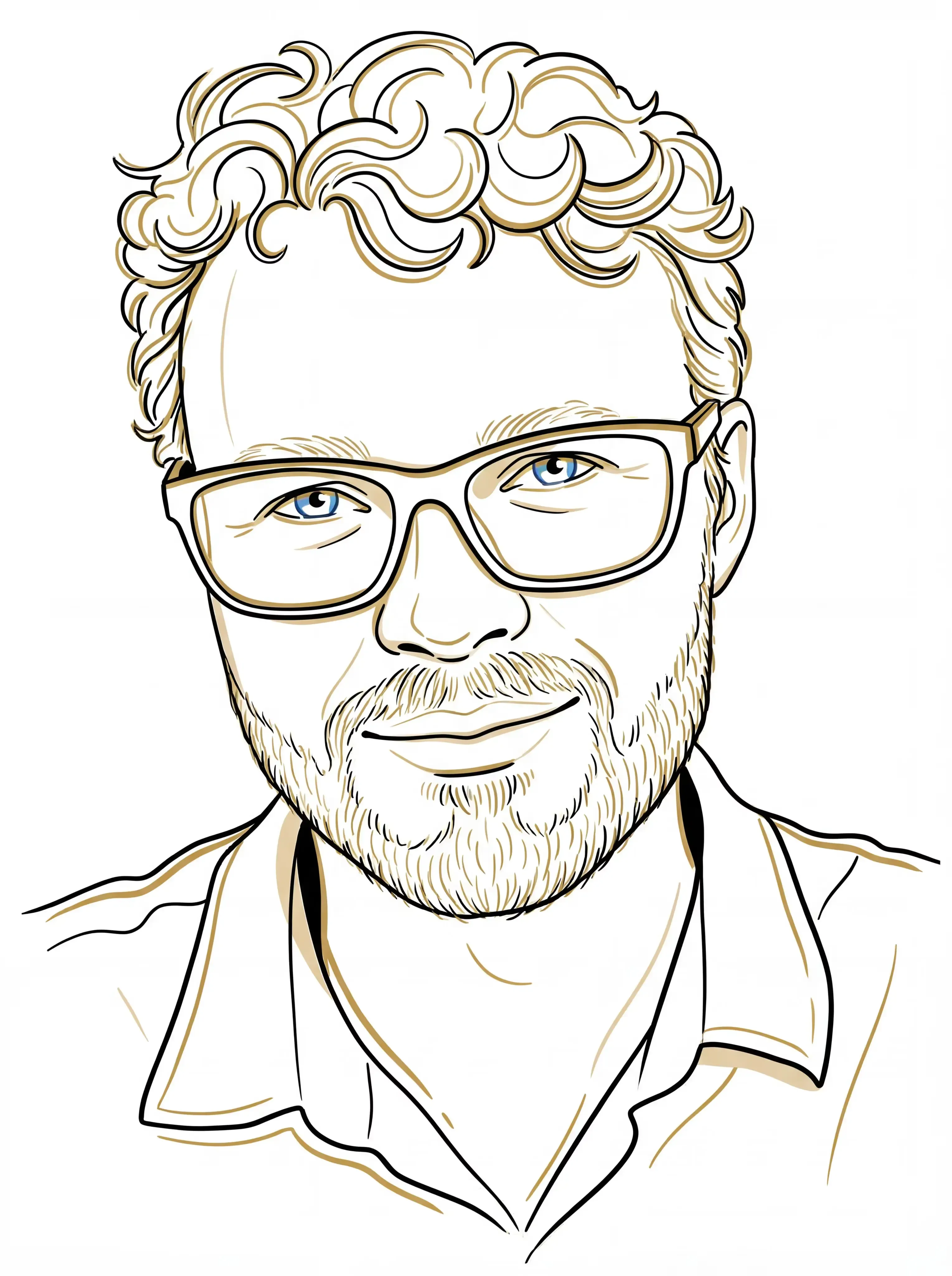 Ben line drawing headshot