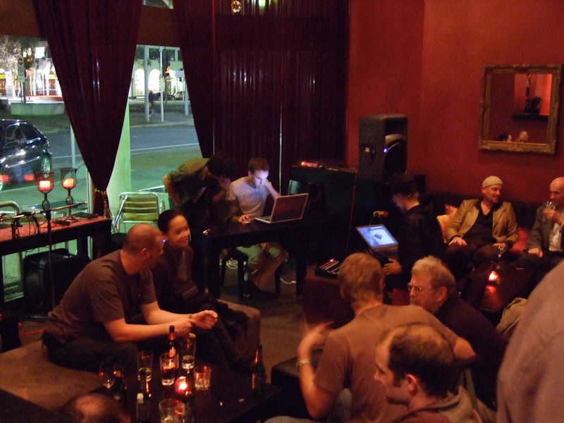 ACMC attendees hanging out at Kremlin bar