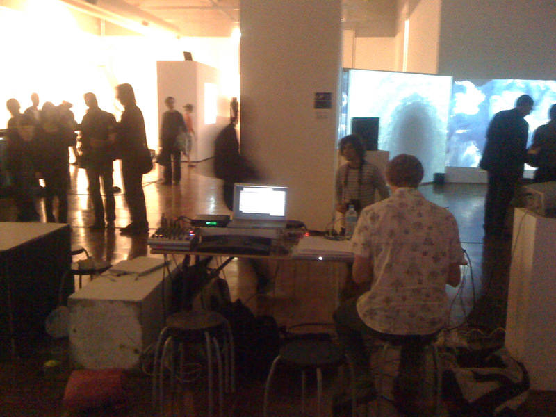 Ben livecoding at the Beginning Middle End festival