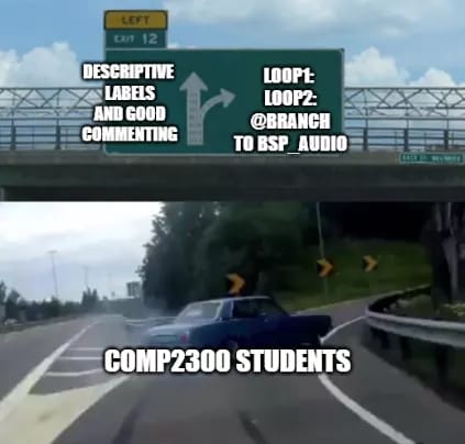 COMP2300 offramp meme